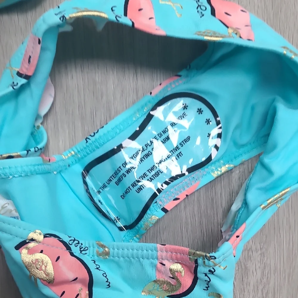 Envya Girls Swim Set - Blue Watermelon Print Size 6 NWT